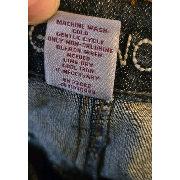 Gitano Womens Denim Jean Shorts Knee Length Below Long Modest Size 14 Dark Wash - Picture 10 of 14